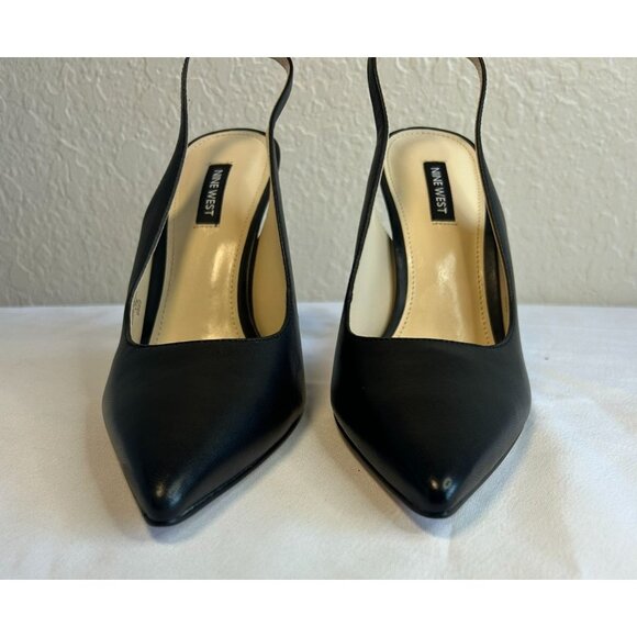 Nine West Women's Feather Pointy Toe Slingback Pumps in Black, size 9 - Picture 5 of 12